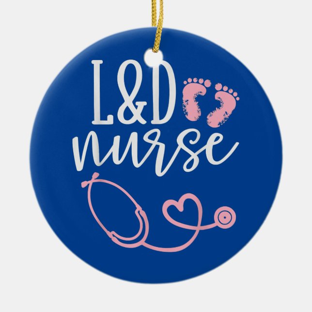 Niedliche Arbeits- und Lieferkrankenversorgung L D Keramik Ornament (Vorne)