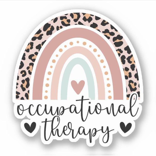 Niedliche Arbeitstherapie OT Leopard Regenbogen Aufkleber (Vorderseite)