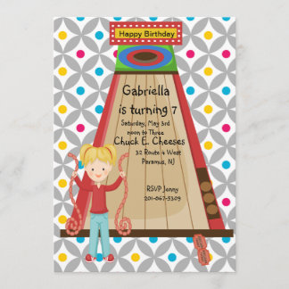 Niedliche Arcade Skee Einladung