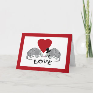 Niedliche Armadillo Liebe Karte
