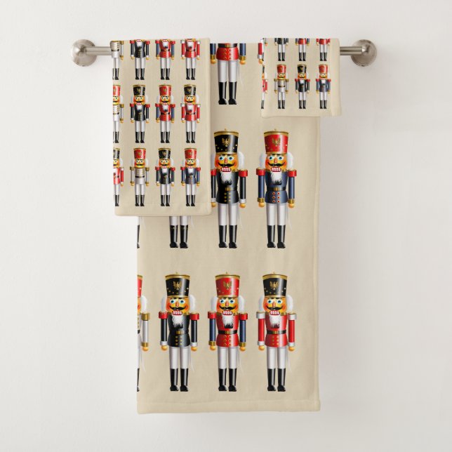 Niedliche Armee von bunten Weihnachtsernährern Badhandtuch Set (Insitu)