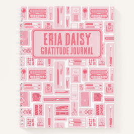 Niedliche Art liefert Muster Pink Monogramm Notizbuch