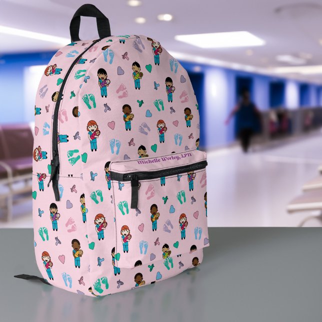 Niedliche Ärzte und Krankenschwestern bei Neugebor Bedruckter Rucksack (Von Creator hochgeladen)