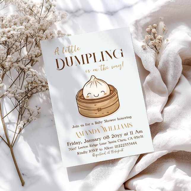 Niedliche asiatische Kawaii Kleine Dumpling Babydu Einladung (Von Creator hochgeladen)