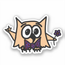 Niedliche ASL "I Liebe you" Ollie the Owl Aufklebe