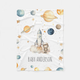 Niedliche Astronaut Space Monogram Boys Fleecedecke
