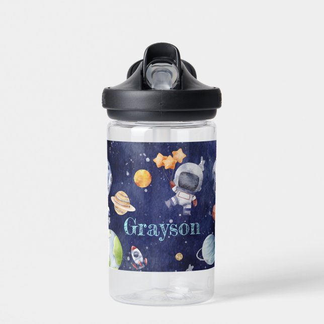 Niedliche Astronauten Galaxy Planet Kinder Trinkflasche (Vorne)