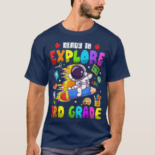 Niedliche Astronautenjunges Girls Bereit zum Entde T-Shirt
