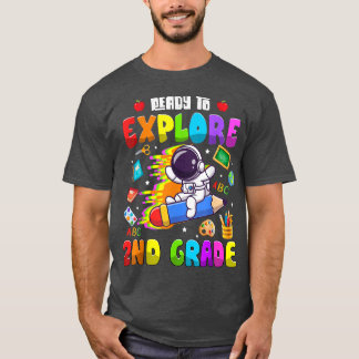 Niedliche Astronautenjunges Girls Bereit zum Entde T-Shirt