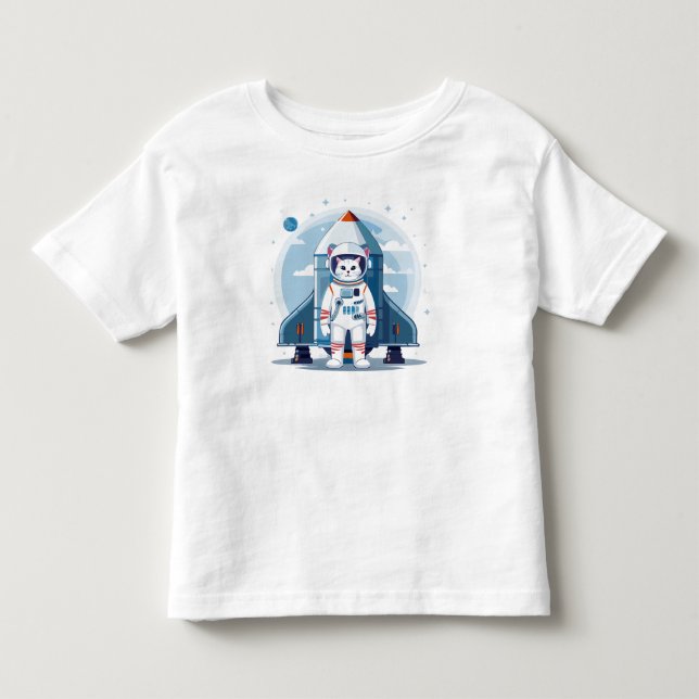 niedliche Astronautenkatze Kleinkind T-shirt (Vorderseite)