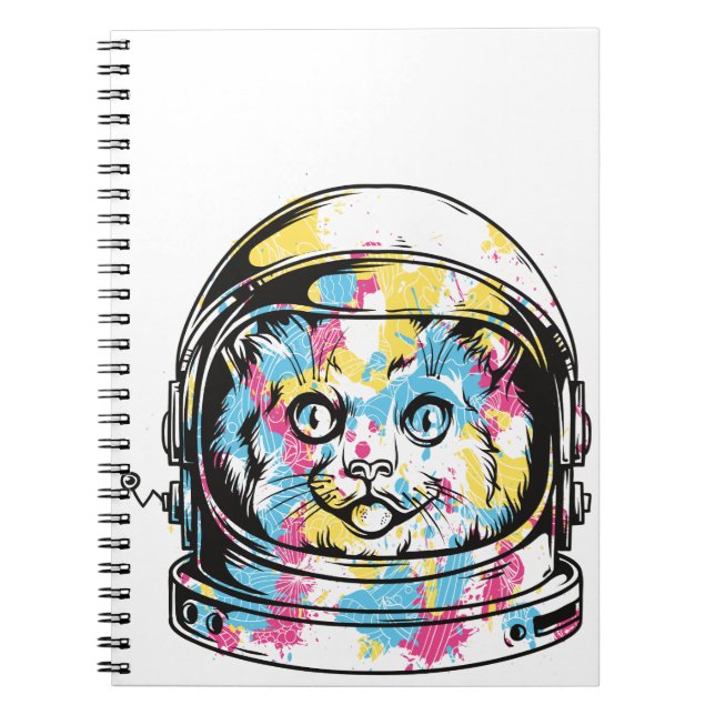 Niedliche Astronautenkatze Notizblock (Vorderseite)