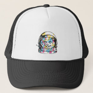 Niedliche Astronautenkatze Truckerkappe