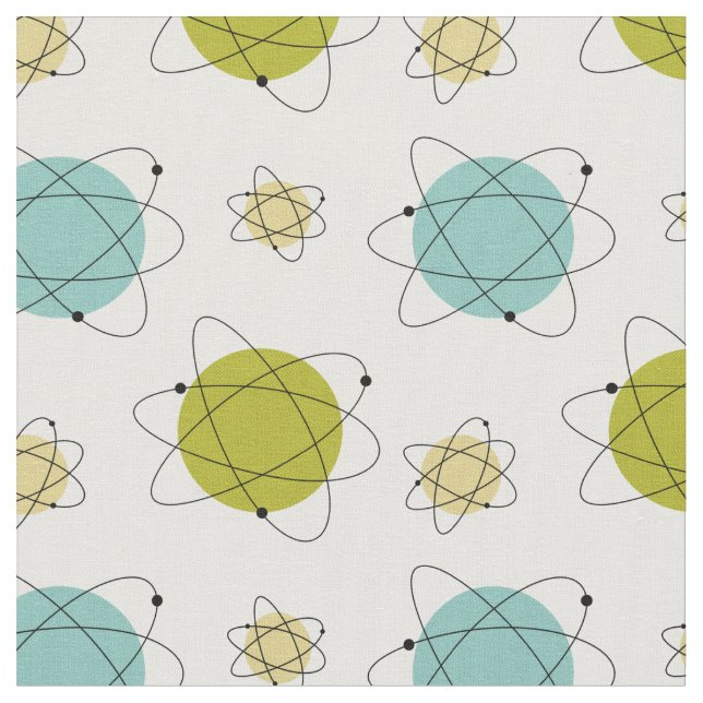 Niedliche Atomenergie Mitte Jahrhundert Modernes M Stoff (Nahaufnahme)