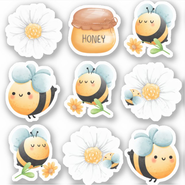 Niedliche Aufkleber für Bienen (Vorderseite)