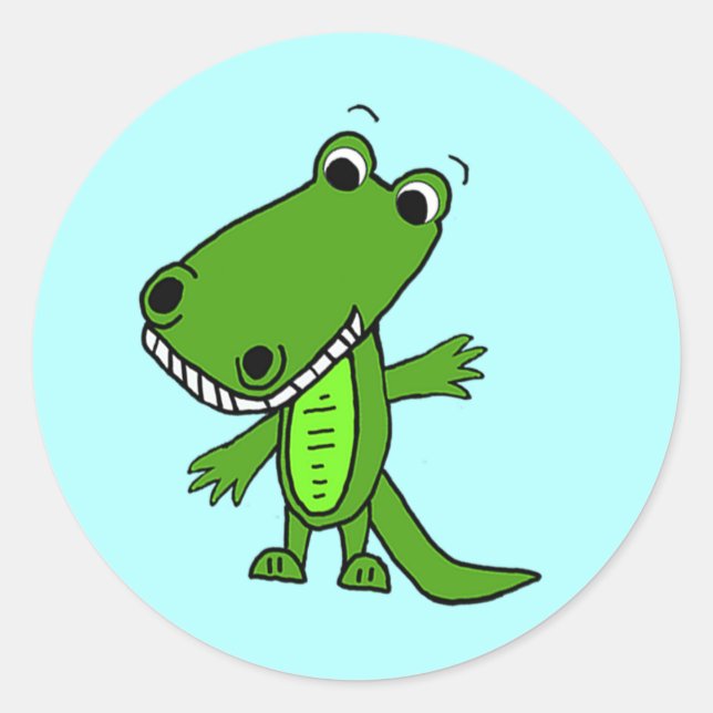 Niedliche Aufkleber für Cartoon-Alligator (Vorderseite)