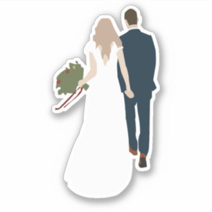 Niedliche Aufkleber für die Hochzeit nach Maß