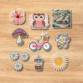 Niedliche Aufklebersammlung Aufkleber