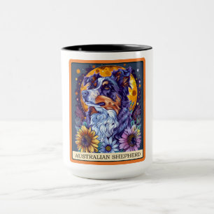 Niedliche Australian Shepherd Dog Tarot Card Tasse