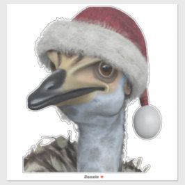 Niedliche australische Emu, die einen festlichen F Aufkleber