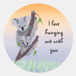 Niedliche australische Koala-Bärenaufkleber Runder Aufkleber