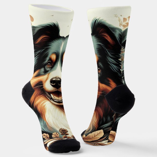 Niedliche Australische Schäfermalerei Socken (Gewinkelt)
