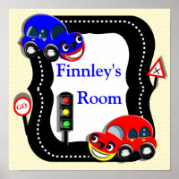 Niedliche Autos Jungs Zimmer Personalisiert Name B