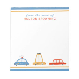 Niedliche Autos Personalisierte Mama Notepad Notizblock
