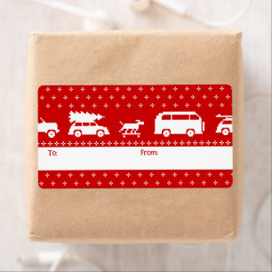 Niedliche Autos Weihnachtsfeiertage Rot und Weiß b