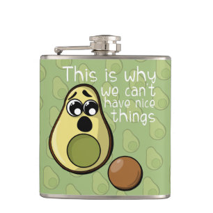 Niedliche Avocado deshalb können wir Nizza Sachen Flachmann
