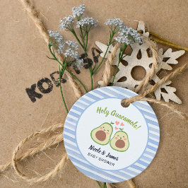 Niedliche Avocado Gender Neutral Twins Baby Dusche Geschenkanhänger