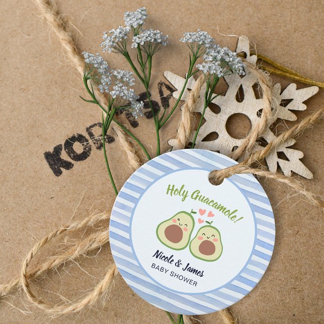 Niedliche Avocado Gender Neutral Twins Baby Dusche Geschenkanhänger (Cute Avocado Gender Neutral Twins Baby Shower Favor Tags)