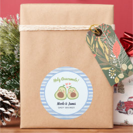 Niedliche Avocado Gender Neutral Twins Baby Dusche Runder Aufkleber