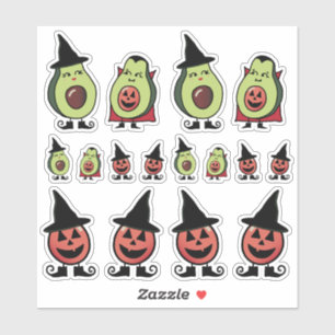 Niedliche Avocado Halloween-Kostümaufkleber Aufkleber