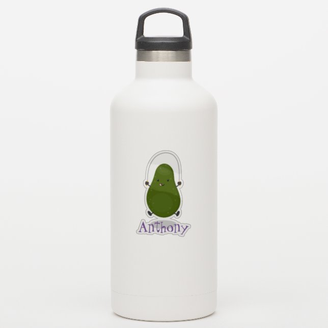 Niedliche Avocado-Springseil-Cartoon-Abbildung Aufkleber (Wassserflasche)