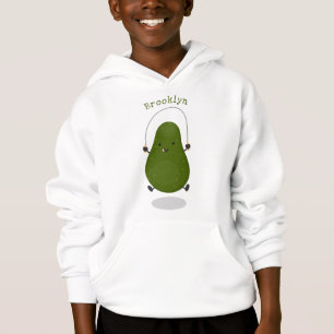 Niedliche Avocado-Springseil-Cartoon-Abbildung Hoodie