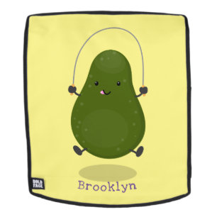 Niedliche Avocado-Springseil-Cartoon-Abbildung Rucksack
