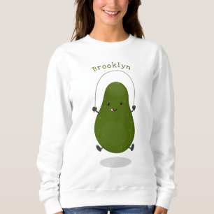 Niedliche Avocado-Springseil-Cartoon-Abbildung Sweatshirt