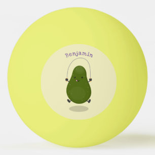 Niedliche Avocado-Springseil-Cartoon-Abbildung Tischtennisball