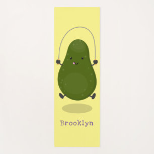 Niedliche Avocado-Springseil-Cartoon-Abbildung Yogamatte