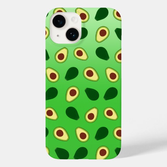 Niedliche Avocados-Scheiben Sommergrüne Gradienten Case-Mate iPhone 14 Hülle (Rückseite)