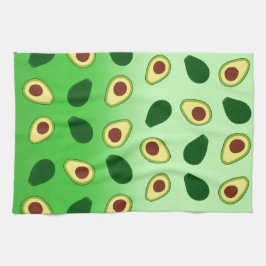 Niedliche Avocados-Scheiben Sommergrüne Gradienten Geschirrtuch