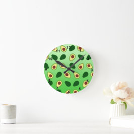 Niedliche Avocados-Scheiben Sommergrüne Gradienten Runde Wanduhr