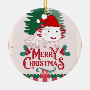 Niedliche axolotale Weihnachten Keramik Ornament