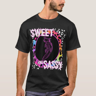 Niedliche Axolotl 90s Nostalgie Regenbogen Leopard T-Shirt