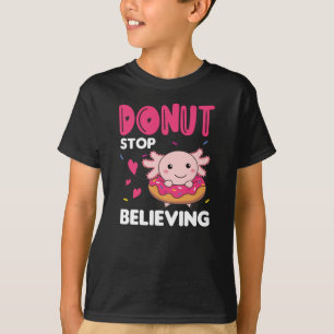 Niedliche Axolotl Funny Animes in Donut Pink T-Shirt
