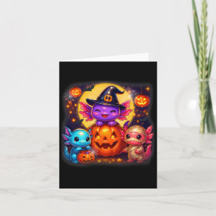 Niedliche Axolotl Kürbislaterne Halloween Kostüme Karte