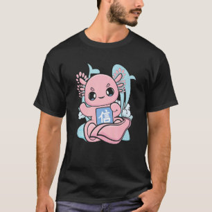 Niedliche Axolotl mit dem Kanji und japanischer Ae T-Shirt