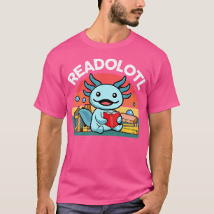 Niedliche Axolotl Reading Readolotl Blue Axolotl S T-Shirt