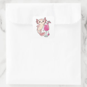 Niedliche Axolotl Sticker - Dragon Fruit Spritzer