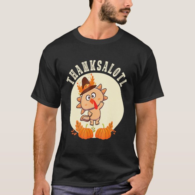 Niedliche Axolotls Axolotl Erntedank Axolotl Kostü T-Shirt (Vorderseite)